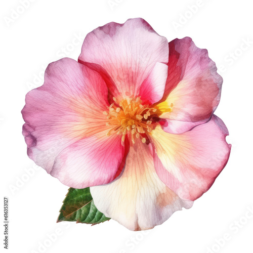 pink hibiscus flower watercolor isolated on transparent background cutout