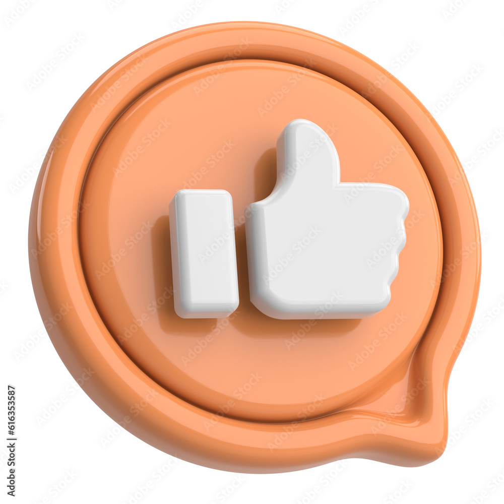 Like icon. Like button. 3D illustration. Like icon. Like button. 3D illustration.