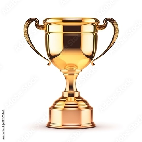 Winner golden trophy cup isolated