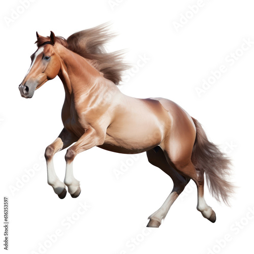 running horse isolated on transparent background cutout