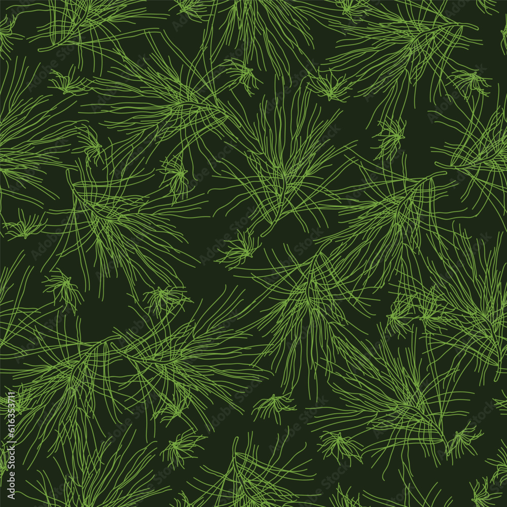 Pine needles seamless pattern