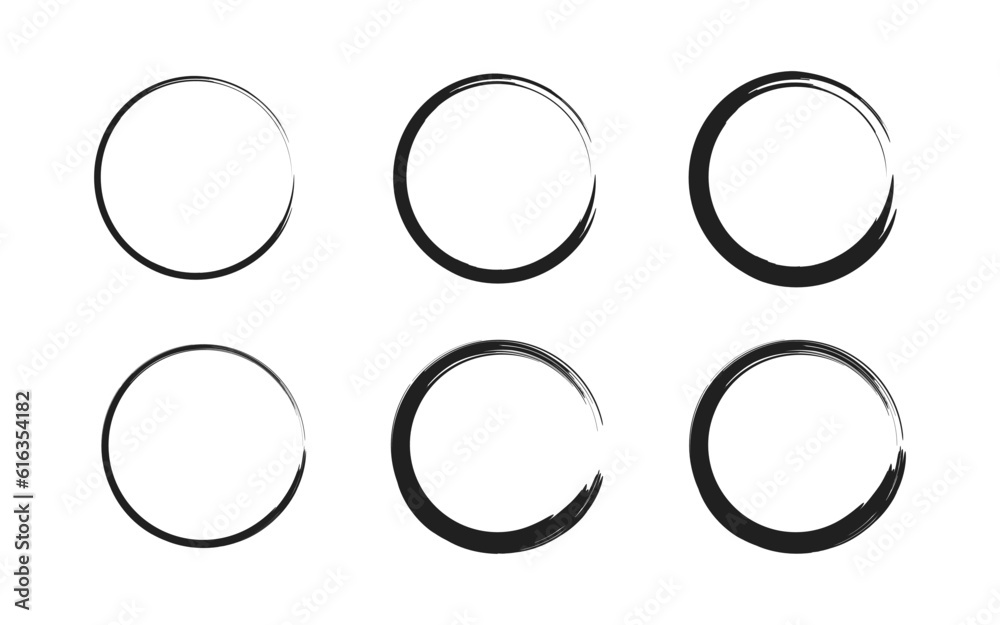 Black simple round brush circle vector Black simple round brush circle vector