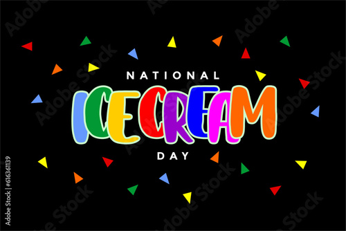 national ice cream day background template Holiday concept