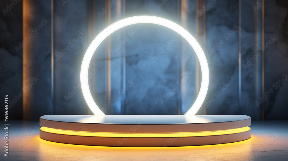3D Neon Podium for Product Presentation 3D Neon Podium for Product Presentation