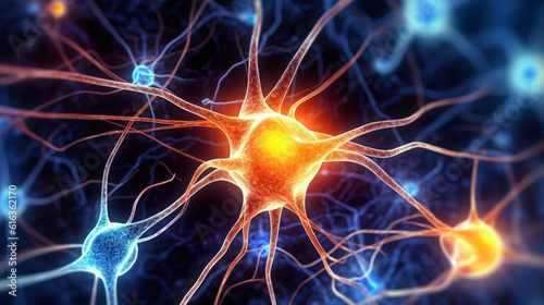3D Visualization of Active nerve cells. neuron