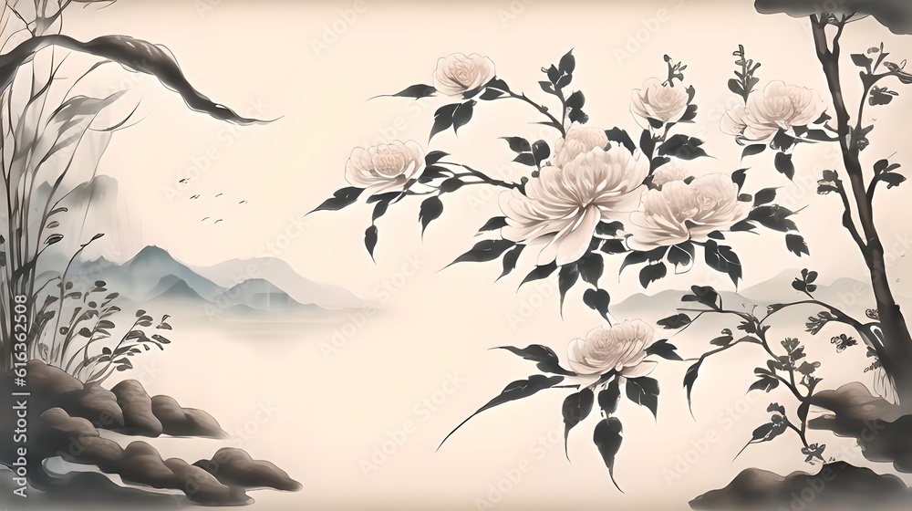In a Chinese ink painting, a sunlit forest teems with vibrant nature, where trees stand tall, shadows dance, and tranquility whispers through every stroke. In a Chinese ink painting, a sunlit forest teems with vibrant nature, where trees stand tall, shadows dance, and tranquility whispers through every stroke.