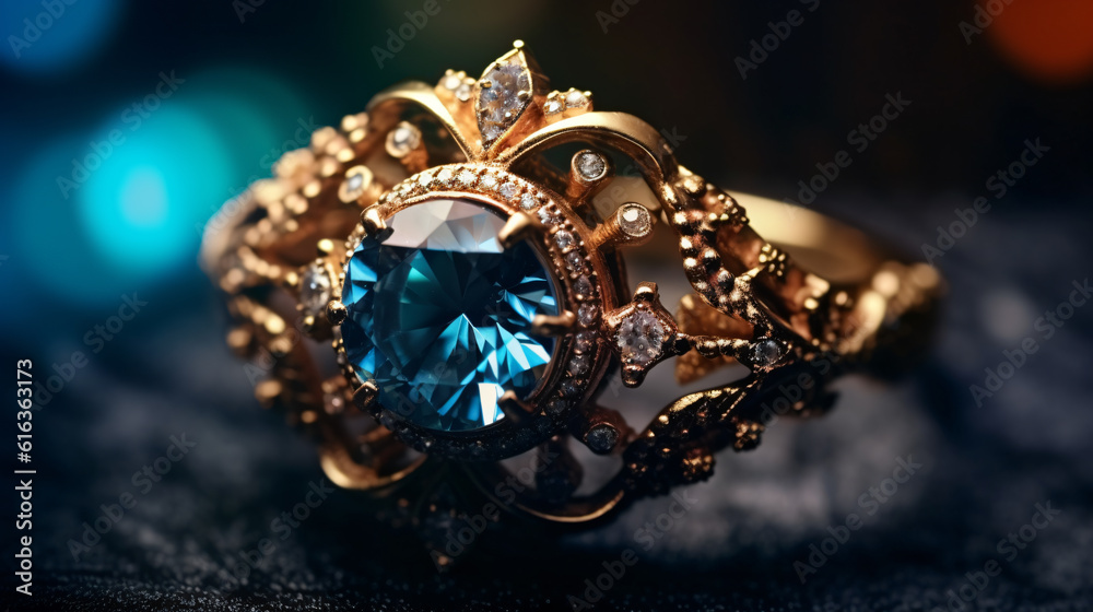 closeup of decorative jewelry ring antique luxury design closeup of decorative jewelry ring antique luxury design
