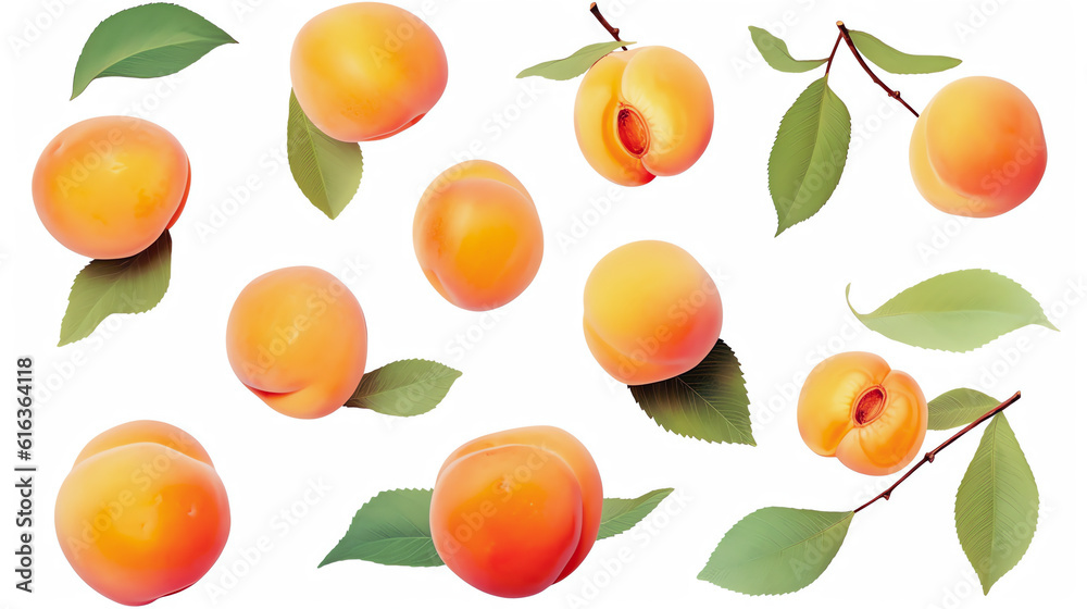 Aprikose, apricot in Watercolor with Generative AI

