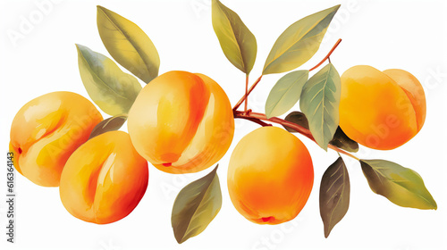 Aprikose, apricot in Watercolor with Generative AI
 photo