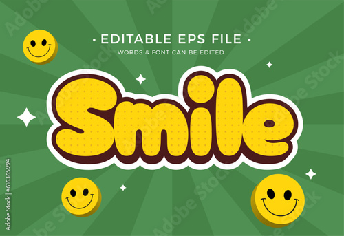 Cute Smile text effect editable