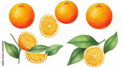 Orange in Watercolor with Generative AI 