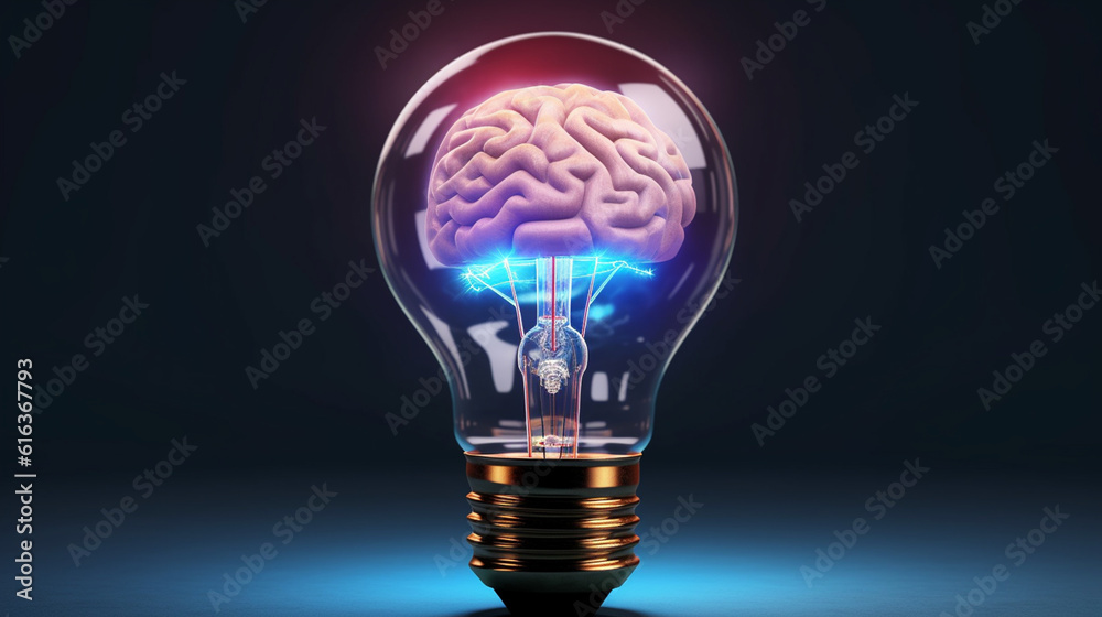 Brain in a Light Bulb, Inspiring Bright Ideas, Illuminate the Mind Brain in a Light Bulb, Inspiring Bright Ideas, Illuminate the Mind