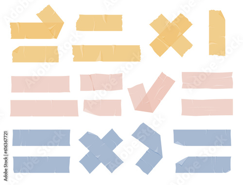 Scotch. Adhesive tape for gluing paper. Sticky paper strip. Vector illustration