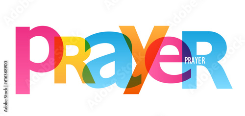 PRAYER colorful vector typography banner