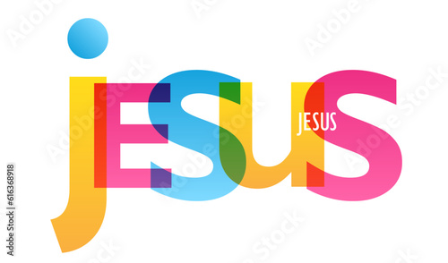 JESUS colorful vector typography banner