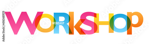 WORKSHOP colorful vector typography banner