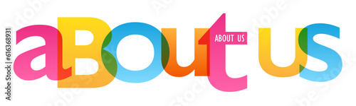 ABOUT US colorful vector typography banner