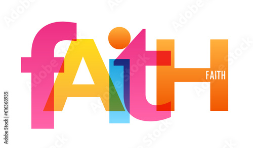 FAITH colorful vector typography banner