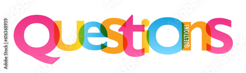 QUESTIONS colorful vector typography banner