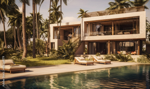 Modern villa in a tropical island in a boho style © STORYTELLER