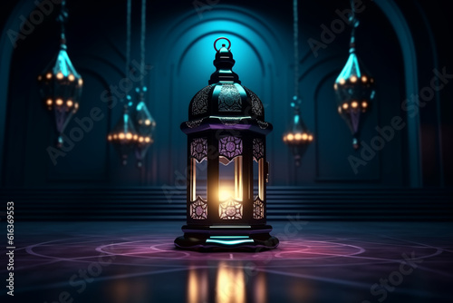  Lantern with night light background for the Muslim feast of the holy month of Ramadan Kareem © MUS_GRAPHIC