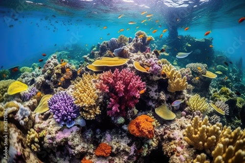 Vibrant Coral Reef Colorful Coral Colony © mindscapephotos