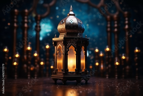  Lantern with night light background for the Muslim feast of the holy month of Ramadan Kareem © MUS_GRAPHIC