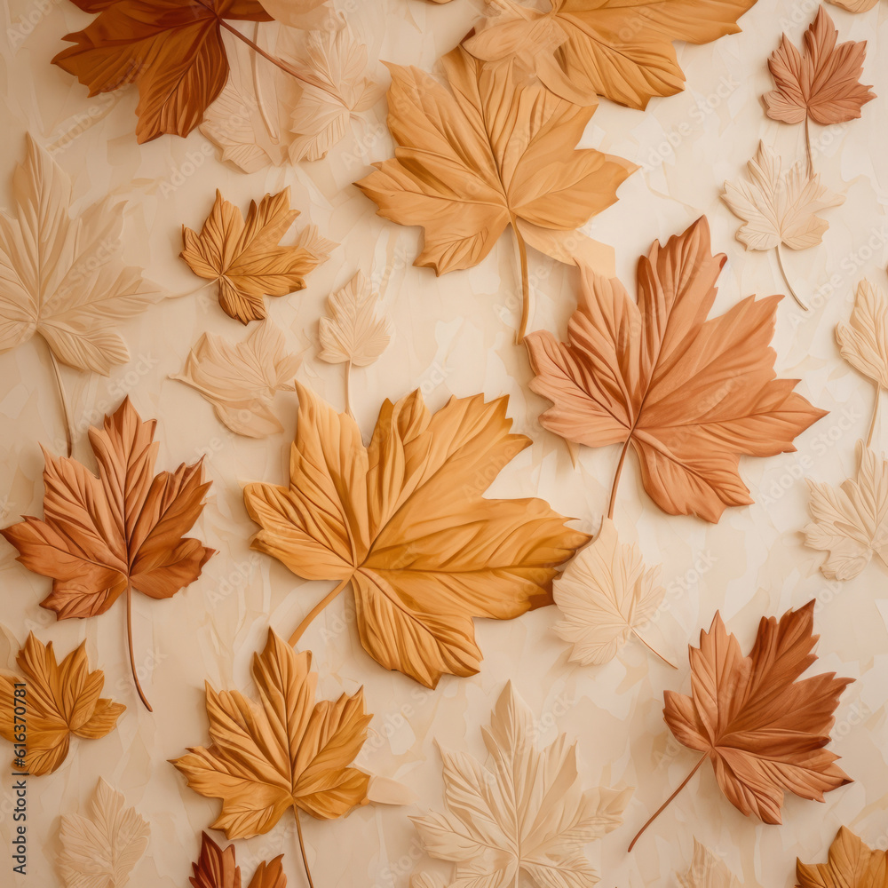 Beautiful mínimalist autumn leaves background. Flat lay Beautiful mínimalist autumn leaves background. Flat lay