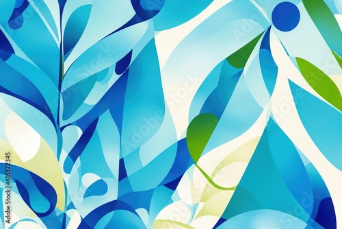 Summer Beauty in Abstract Form, background with leaves, Generative AI