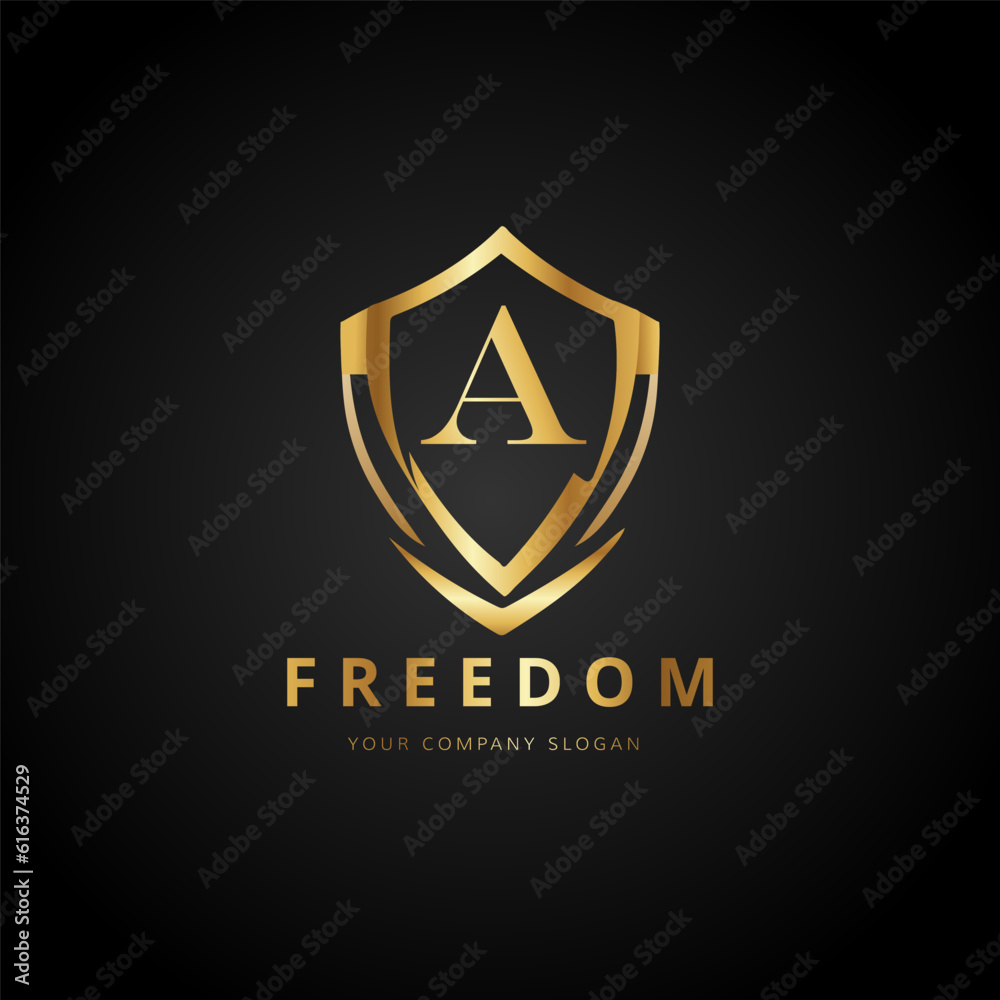Gold vector alphabet letter a symbol luxury logo Stock Vector | Adobe Stock
