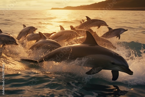 Playful Dolphins Energetic Swimmers © mindscapephotos