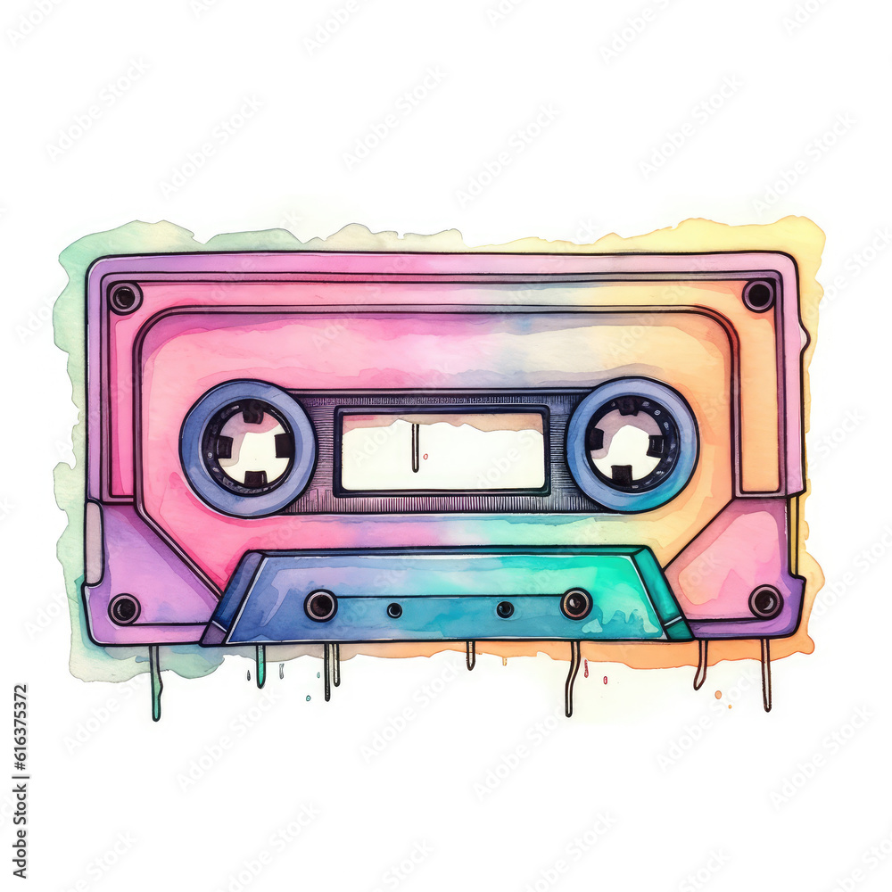 Obraz premium Watercolor Casset Generated AI