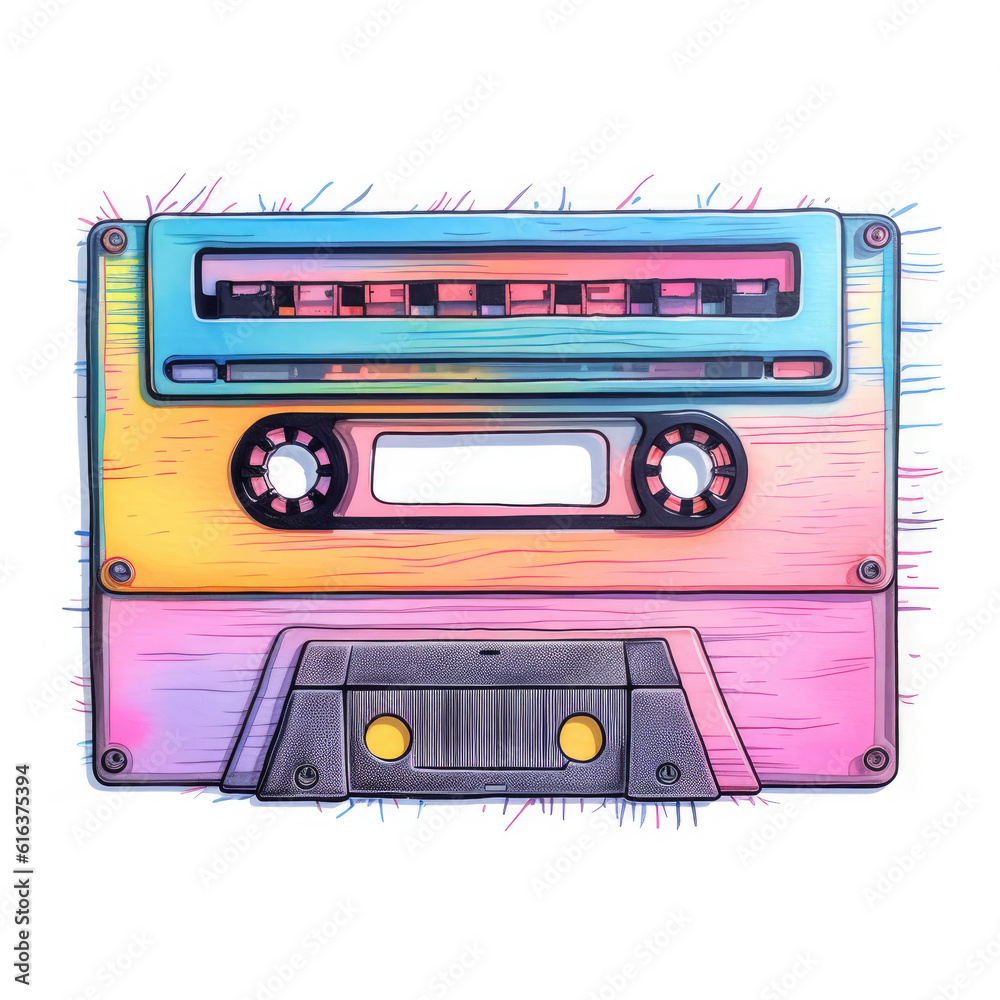 Naklejka premium Watercolor Casset Generated AI