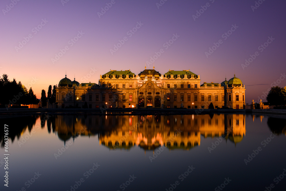 Upper Belvedere Reflections at Dusk - Vienna, Austria