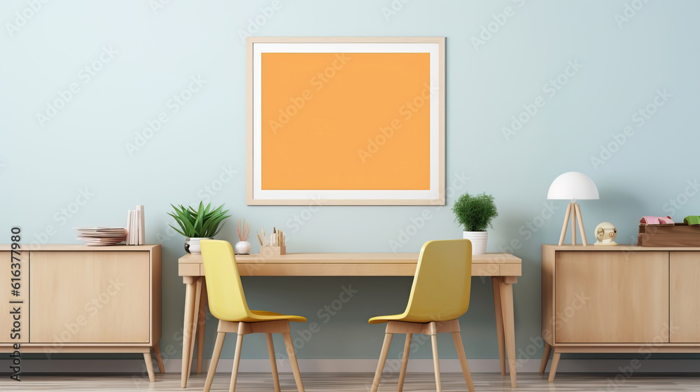 Mockup poster frame in Childrens Study, Mockups Design 3D, HD