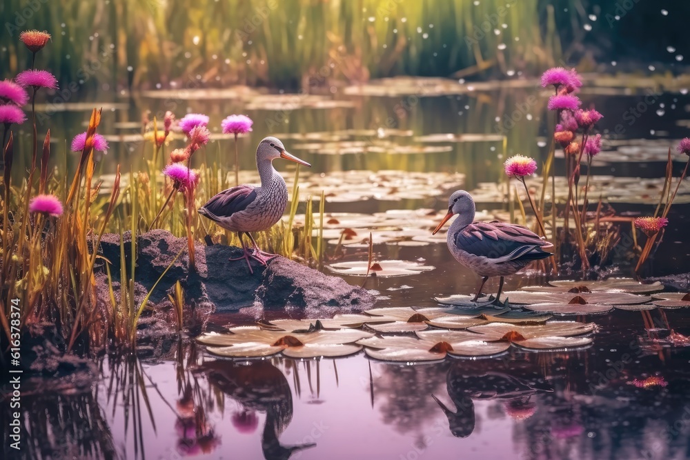 Fototapeta premium Serene Wetlands Tranquil Marshes