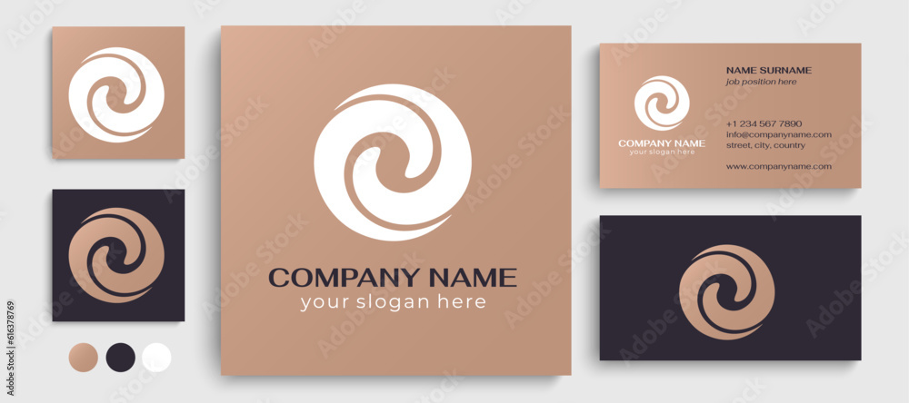 Logo spiral abstract 2 double partnership icon. Curly elegant waves. Template for creating a unique luxury design, logo Logo spiral abstract 2 double partnership icon. Curly elegant waves. Template for creating a unique luxury design, logo