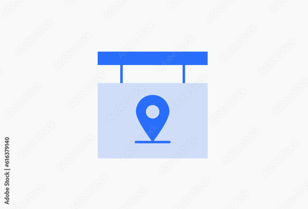 Geometric signboard illustration in flat style design. Vector illustration and icon. Geometric signboard illustration in flat style design. Vector illustration and icon.