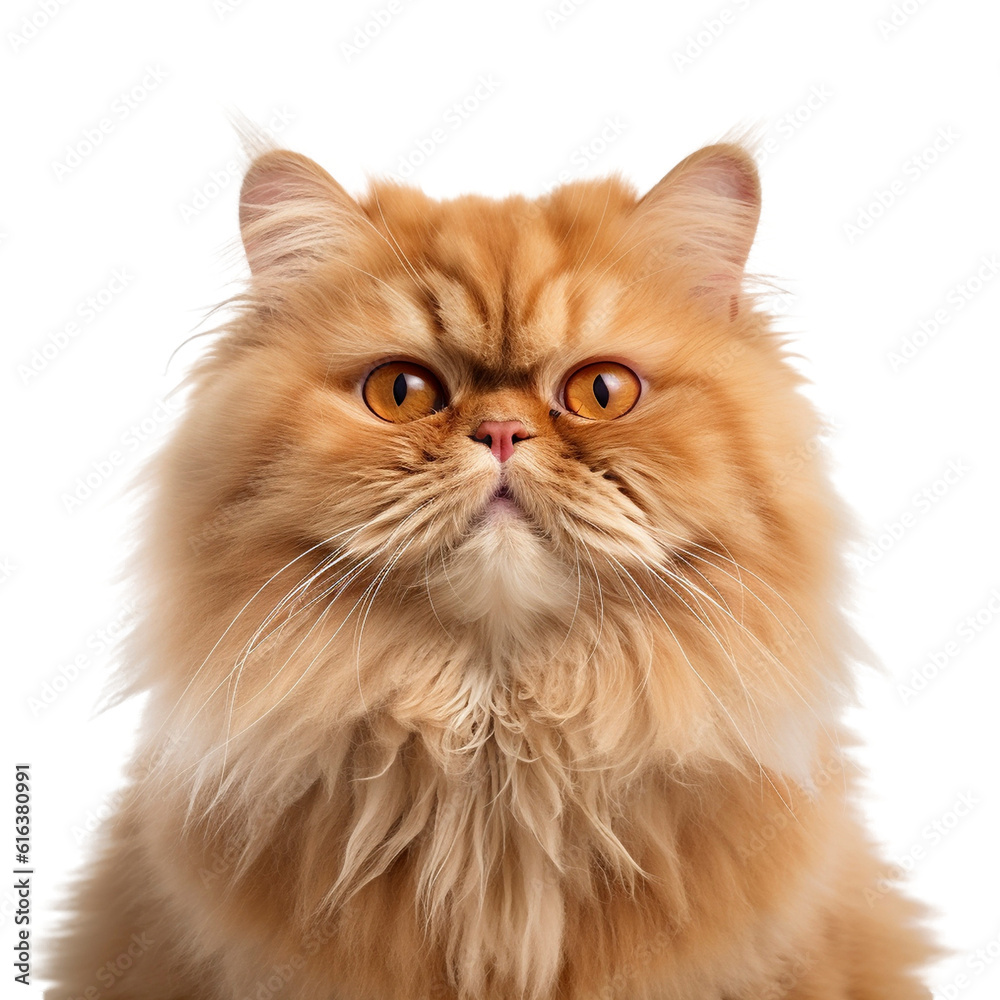 Persian cat on transparent background