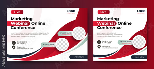Business Webinar banner invitation template design. vector