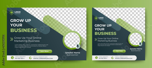 Creative marketing webinar online live corporate business social media cover banner template