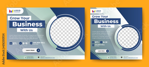 Business Conference live webinar banner invitation and social media post template. Business webinar invitation design. Vector