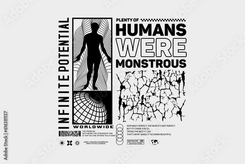 Modern human streetwear graphic design templates
