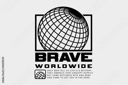 Modern brave people streetwear graphic design templates