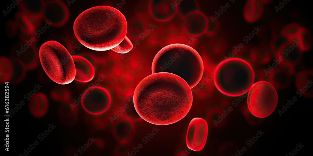 Microscopic View. Closeup of blood cells with dark background Generative AI illustrations Microscopic View. Closeup of blood cells with dark background Generative AI illustrations