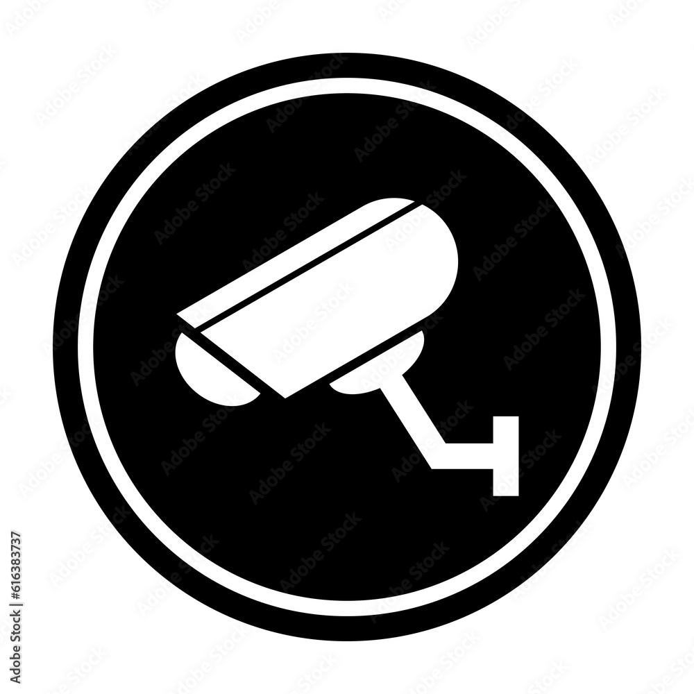 Closed circuit television camera icon, CCTV video protection alert, vector illustration Closed circuit television camera icon, CCTV video protection alert, vector illustration