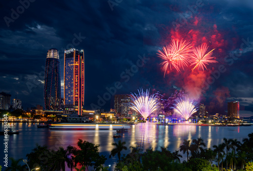 Da Nang International Fireworks Festival 2023  Da Nang city  Vietnam. Photo taken on June 2023