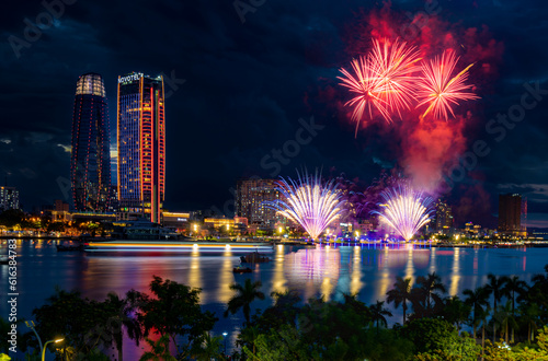 Da Nang International Fireworks Festival 2023, Da Nang city, Vietnam. Photo taken on June 2023
