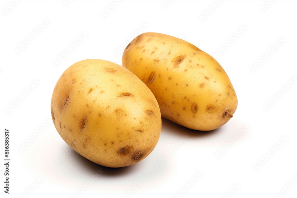 Potato on a white background. Ai generative. Potato on a white background. Ai generative.