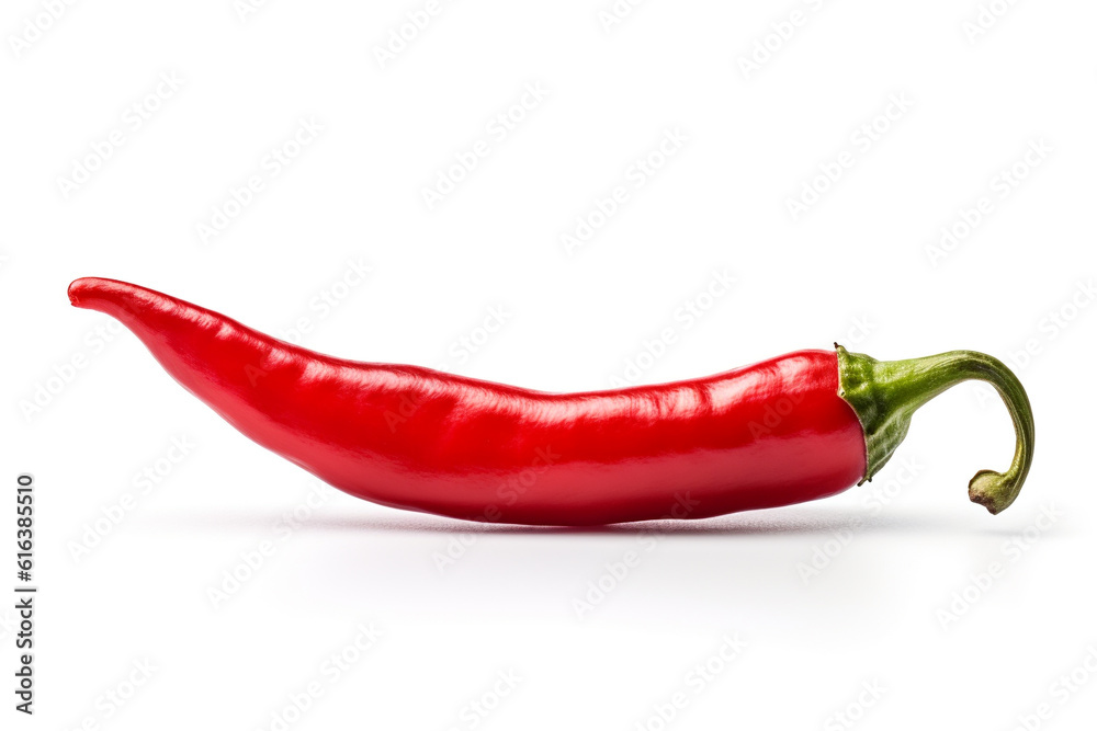 Red chili on a white background. Fresh red chili organic. Red chili on a white background. Fresh red chili organic.